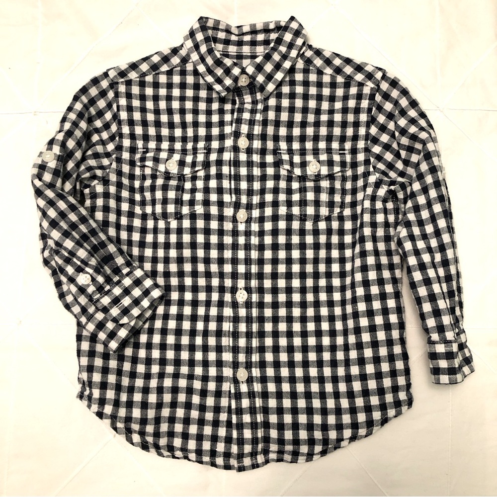 Janie and Jack Checked Button-Up Shirt